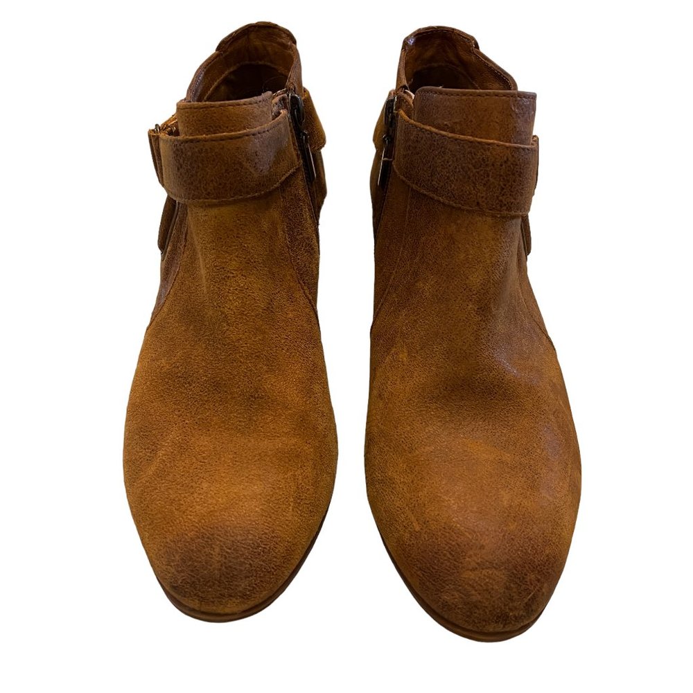 Clarks Artisan Spye Belle Distressed Brown Tan Leather Bootie Size 9.5 M - Picture 6 of 9